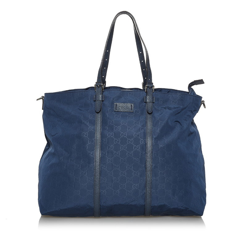 グッチ GG柄 387068 ネイビー ナイロン トートバック ショルダバッグ2WAY レディース GUCCI 【中古】