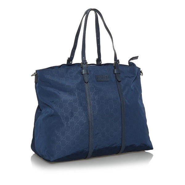 グッチ GG柄 387068 ネイビー ナイロン トートバック ショルダバッグ2WAY レディース GUCCI 【中古】