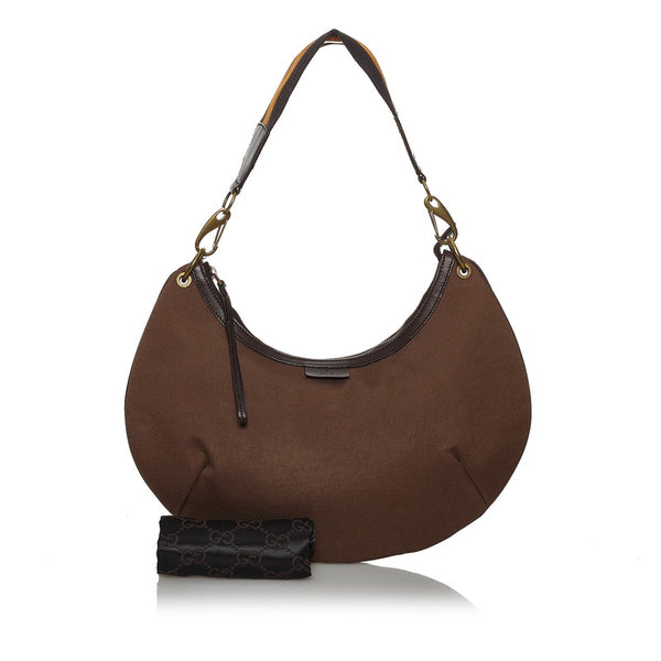 グッチ 106663 ブラウン キャンバス レザー ワンショルダー レディース GUCCI 【中古】