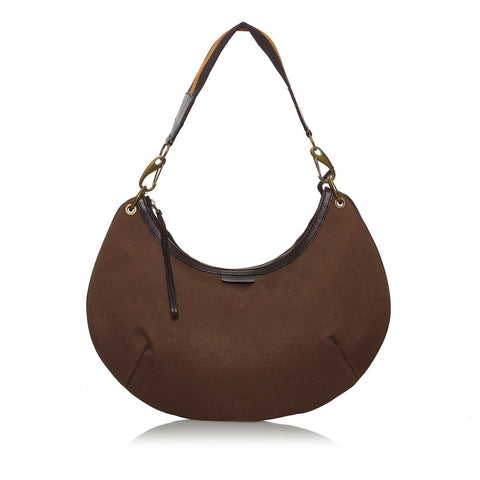 グッチ 106663 ブラウン キャンバス レザー ワンショルダー レディース GUCCI 【中古】