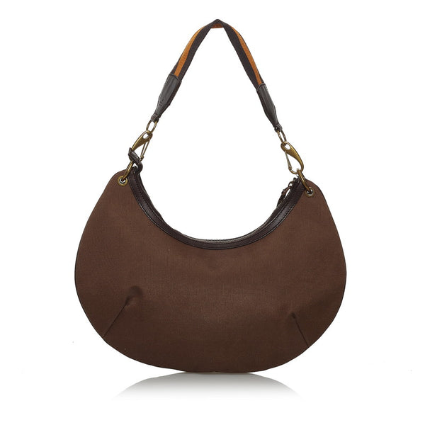 グッチ 106663 ブラウン キャンバス レザー ワンショルダー レディース GUCCI 【中古】