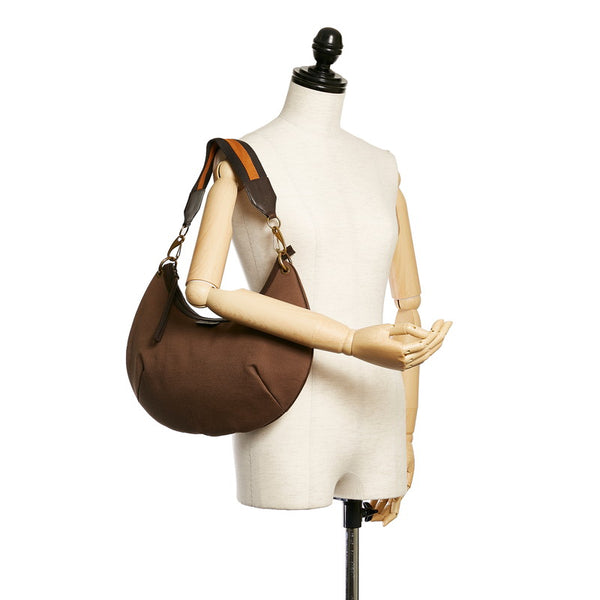 グッチ 106663 ブラウン キャンバス レザー ワンショルダー レディース GUCCI 【中古】