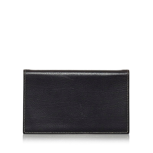 エルメス 手帳カバー ブラック  レザー レディース HERMES 【中古】