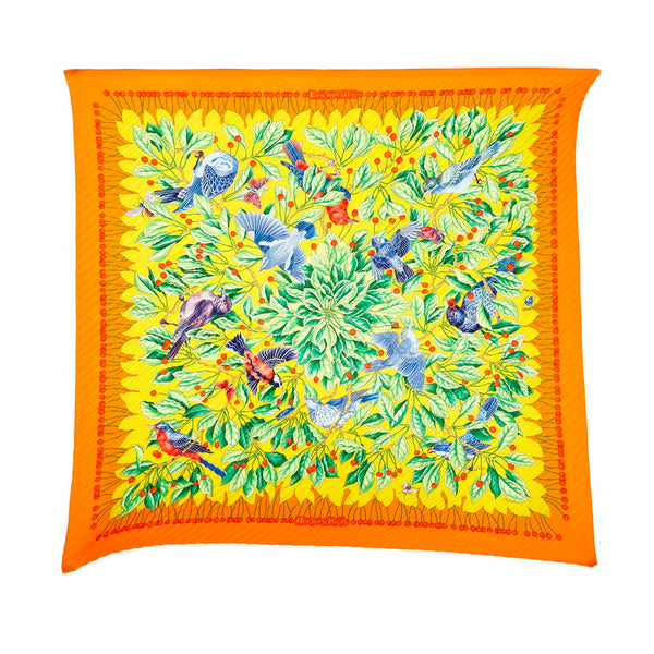 エルメス Les merises さくらんぼ オレンジ シルク スカーフ レディース HERMES 【中古】