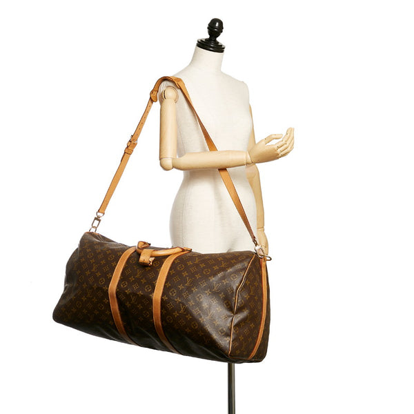 ルイ ヴィトン モノグラム キーポル バンドリエール60 ボストンバッグ M41412 ブラウン PVC レザー レディース LOUIS VUITTON 【中古】