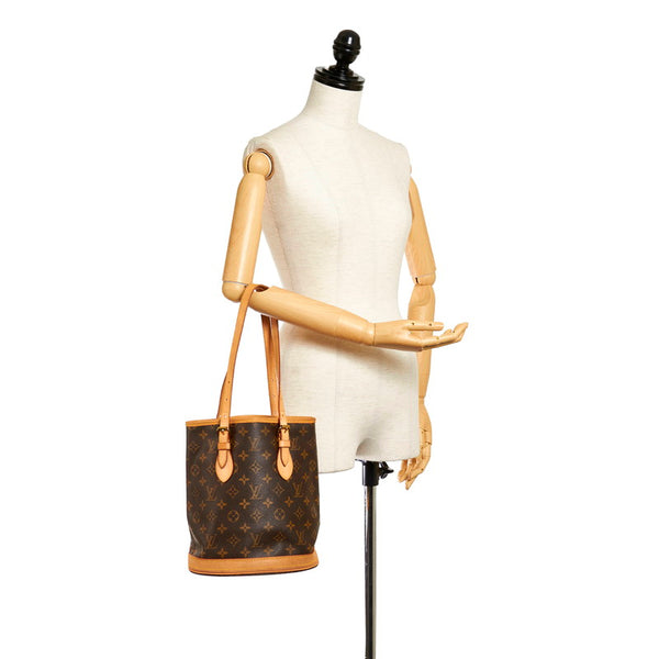 ルイ ヴィトン モノグラム バケットPM M42238 ブラウン PVC レザー ハンドバッグ レディース LOUIS VUITTON 【中古】