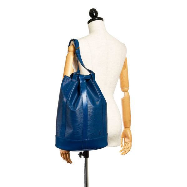 ルイ ヴィトン エピ ランドネPM M52355 トレドブルー レザー ショルダーバッグ レディース LOUIS VUITTON 【中古】