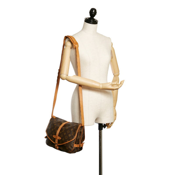 ルイ ヴィトン モノグラム ソミュール30 M42256 ブラウン PVC レザー 斜めがけ ショルダーバッグ レディース LOUIS VUITTON 【中古】