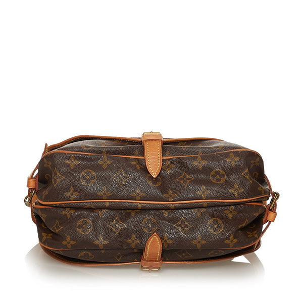 ルイ ヴィトン モノグラム ソミュール30 M42256 ブラウン PVC レザー 斜めがけ ショルダーバッグ レディース LOUIS VUITTON 【中古】