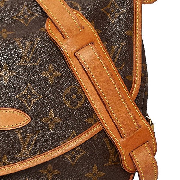 ルイ ヴィトン モノグラム ソミュール30 M42256 ブラウン PVC レザー 斜めがけ ショルダーバッグ レディース LOUIS VUITTON 【中古】