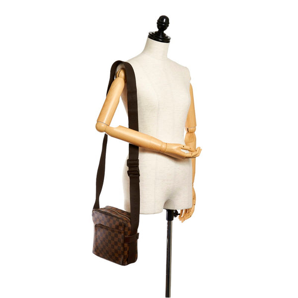 ルイ ヴィトン ダミエ オラフPM N41442 ブラウン PVC ショルダーバッグ レディース LOUIS VUITTON 【中古】