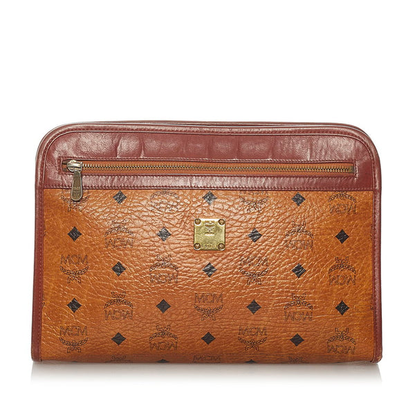 エム シー エム ヴィセトス セカンドバッグ ブラウン レザー メンズ MCM 【中古】