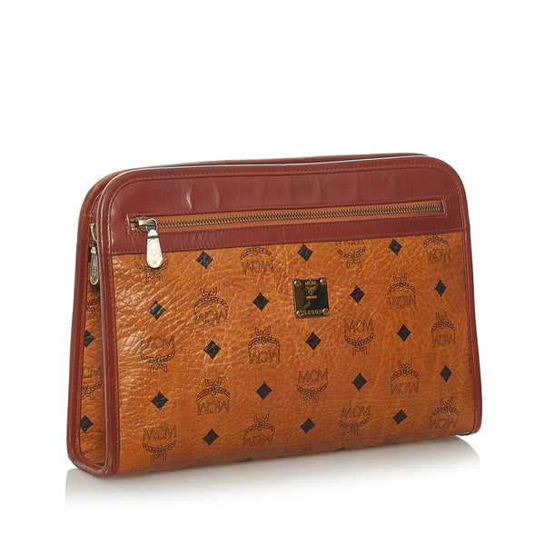 エム シー エム ヴィセトス セカンドバッグ ブラウン レザー メンズ MCM 【中古】