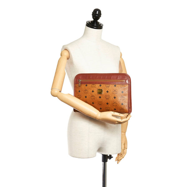 エム シー エム ヴィセトス セカンドバッグ ブラウン レザー メンズ MCM 【中古】