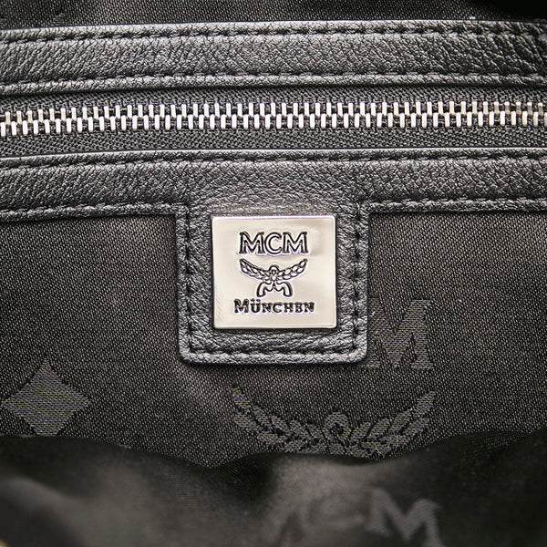 エム シー エム ヴィセトス ラブレスコラボ クラッチバッグ ピンク ブラック レザー レディース MCM 【中古】