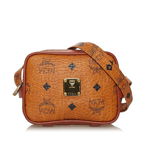 エム シー エム ヴィセトス ブラウン レザー 斜め掛け ショルダーバッグ レディース MCM 【中古】
