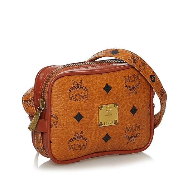 エム シー エム ヴィセトス ブラウン レザー 斜め掛け ショルダーバッグ レディース MCM 【中古】