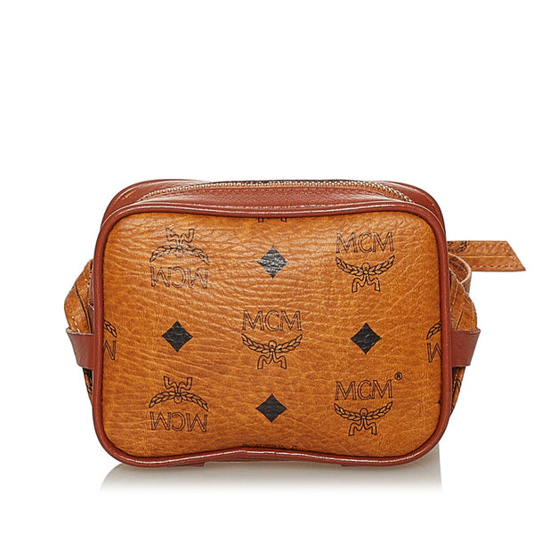 エム シー エム ヴィセトス ブラウン レザー 斜め掛け ショルダーバッグ レディース MCM 【中古】