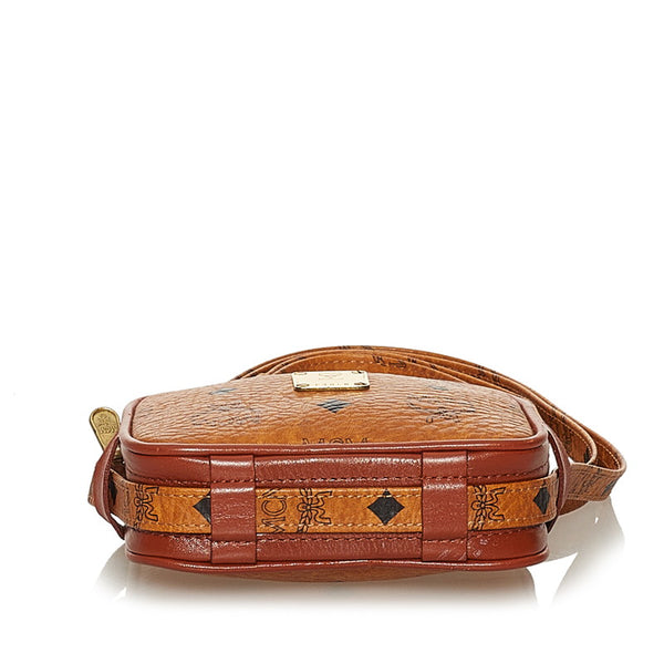 エム シー エム ヴィセトス ブラウン レザー 斜め掛け ショルダーバッグ レディース MCM 【中古】