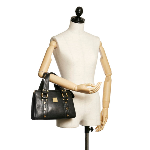 エム シー エム ショルダーバッグ ブラック レザー レディース MCM 【中古】