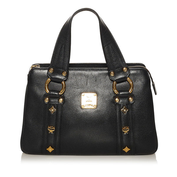 エム シー エム ショルダーバッグ ブラック レザー レディース MCM 【中古】