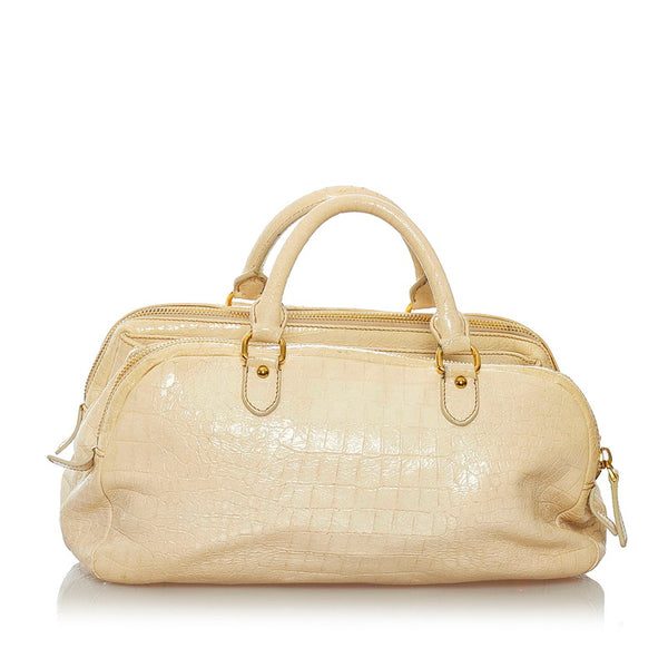 ミュウミュウ ハンドバッグ ショルダーバッグ 2WAY  ベージュ レザー レディース MIUMIU 【中古】