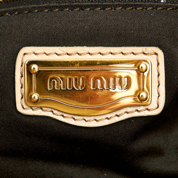 ミュウミュウ ハンドバッグ ショルダーバッグ 2WAY  ベージュ レザー レディース MIUMIU 【中古】