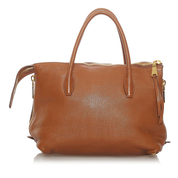 ミュウミュウ ブラウン レザー ハンドバッグ ショルダーバッグ ２WAY レディース MIUMIU 【中古】