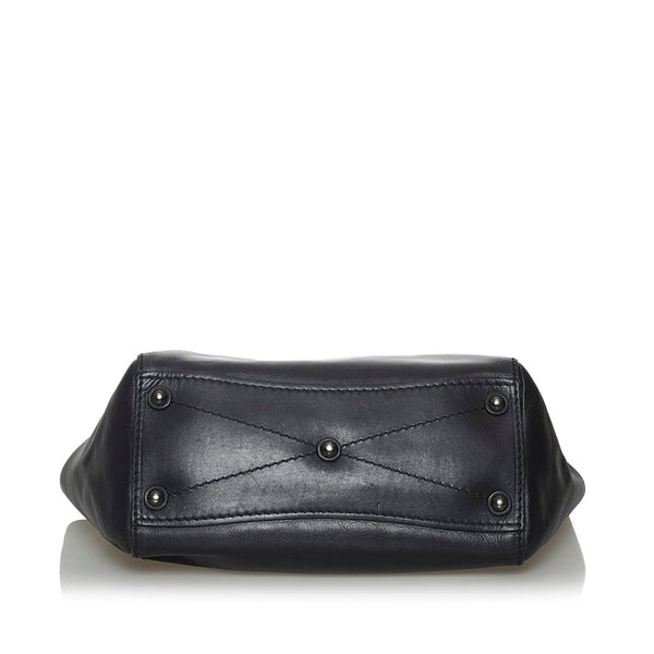 ミュウミュウ トートバッグ ブラック レザー レディース MIUMIU 【中古】