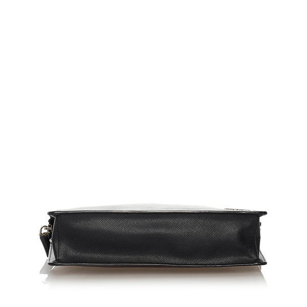 プラダ サフィアーノ クラッチバッグ ブラック レザー ユニセックス PRADA 【中古】
