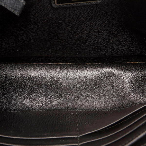 プラダ サフィアーノ クラッチバッグ ブラック レザー ユニセックス PRADA 【中古】
