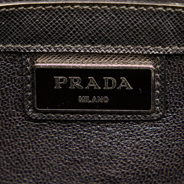 プラダ サフィアーノ クラッチバッグ ブラック レザー ユニセックス PRADA 【中古】