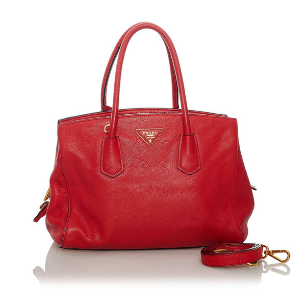 プラダ ハンドバッグ ショルダーバッグ 2WAY レッド レザー レディース PRADA 【中古】