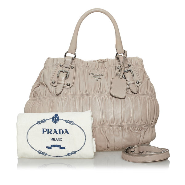 プラダ アイボリー レザー ハンドバッグ ショルダーバッグ 2WAY レディース PRADA 【中古】
