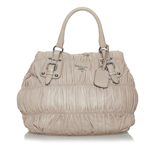 プラダ アイボリー レザー ハンドバッグ ショルダーバッグ 2WAY レディース PRADA 【中古】