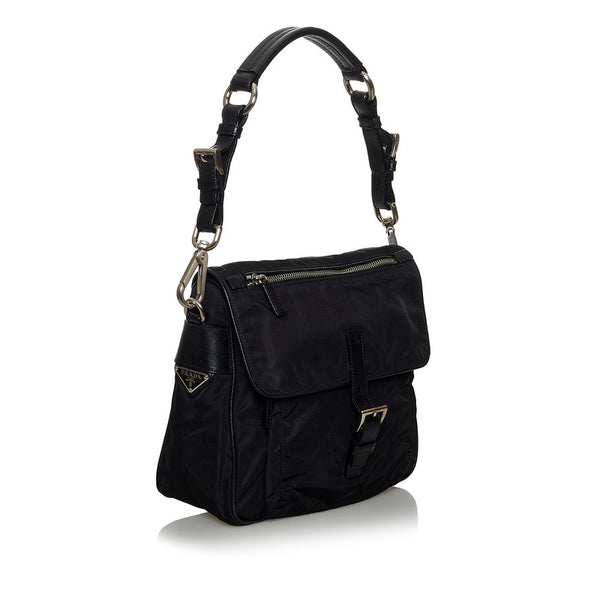 プラダ ブラック ナイロン ハンドバッグ レディース PRADA 【中古】