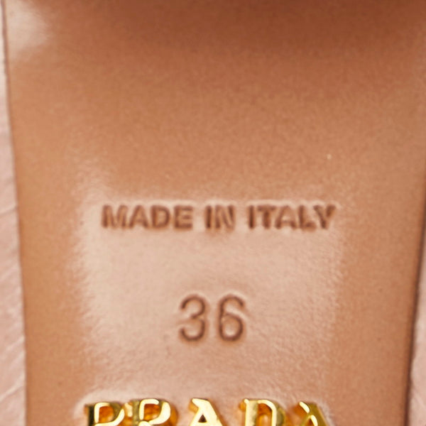 プラダ リボン パンプス ピンク レザー レディース PRADA 【中古】
