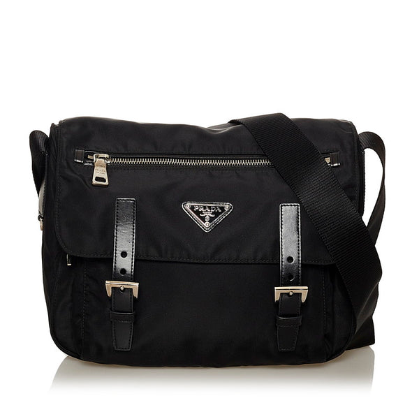 プラダ ブラック ナイロン ショルダーバッグ レディース PRADA 【中古】
