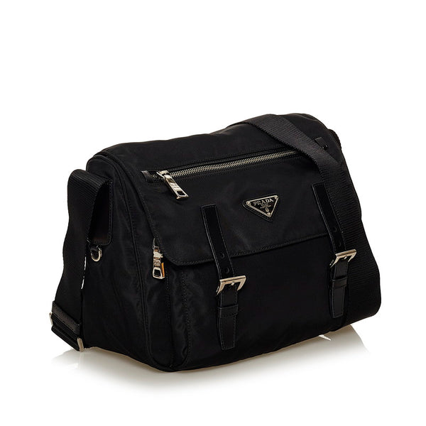 プラダ ブラック ナイロン ショルダーバッグ レディース PRADA 【中古】