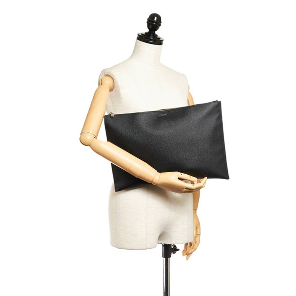 サンローラン 378261 ブラック レザー クラッチバッグ メンズ SAINT LAURENT 【中古】