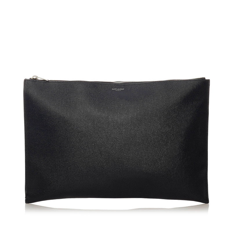 サンローラン 378261 ブラック レザー クラッチバッグ メンズ SAINT LAURENT 【中古】