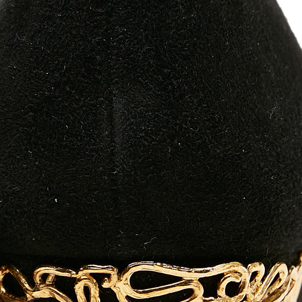 サンローラン ブラック スウェード パンプス レディース SAINT LAURENT 【中古】