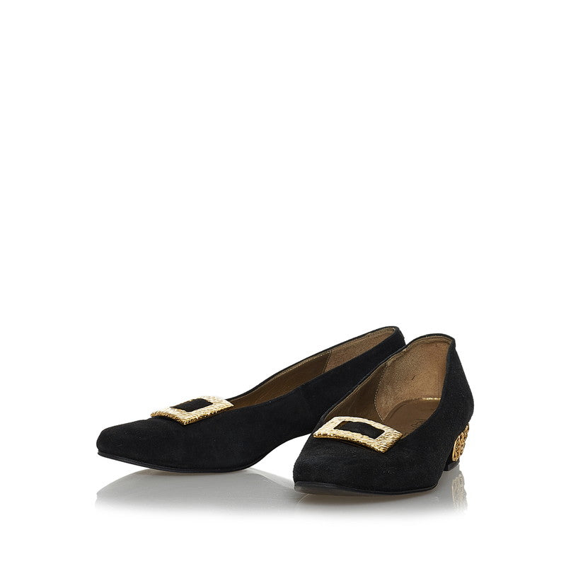 サンローラン ブラック スウェード パンプス レディース SAINT LAURENT 【中古】