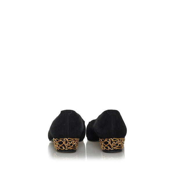 サンローラン ブラック スウェード パンプス レディース SAINT LAURENT 【中古】