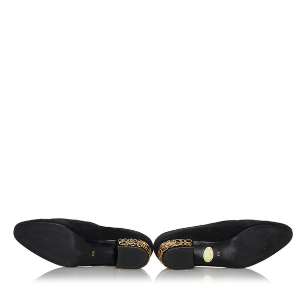 サンローラン ブラック スウェード パンプス レディース SAINT LAURENT 【中古】