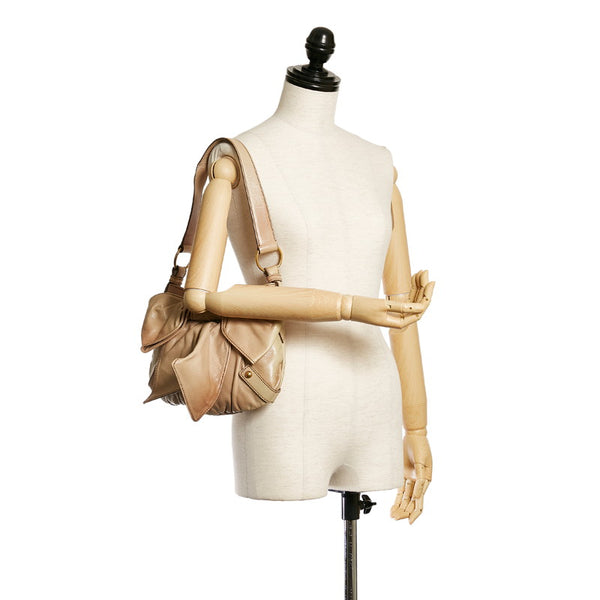 サンローラン ショルダーバッグ ベージュ レザー レディース SAINT LAURENT 【中古】