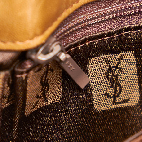 サンローラン ブラウン レザー トートバッグ レディース SAINT LAURENT 【中古】