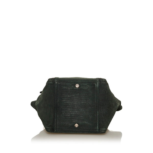 サンローラン ダウンタウン　 トートバッグ グリーン 型押しレザー レディース SAINT LAURENT 【中古】