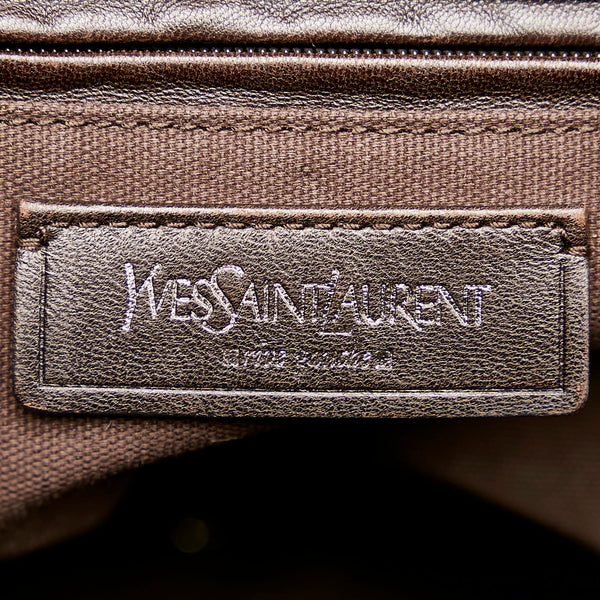 サンローラン ダウンタウン　 トートバッグ グリーン 型押しレザー レディース SAINT LAURENT 【中古】