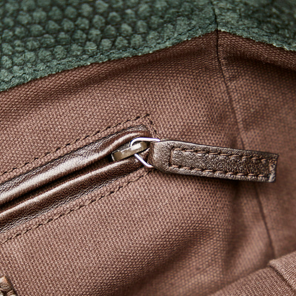 サンローラン ダウンタウン　 トートバッグ グリーン 型押しレザー レディース SAINT LAURENT 【中古】